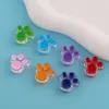 Cuentas Acrílicas de Dibujos Animados Lindos con Diseño de Pata de Gato con Goteo de Aceite para Ligas para el Cabello, Cadenas para Teléfono, Collares de Bricolaje y Cuentas Sueltas para Accesorios de Joyería