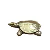 Tartaruga Pequena com Base Banhada a Cobre, Pequeno Ornamento de Tartaruga, Animal de Estimação de Chá Clássico Chinês, Colecionável Retro de Metal Sólido