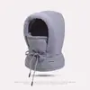 Chapéu de Inverno Feminino com Cachecol Integrado, Chapéu Pulôver Térmico Espessado, Acessório Térmico à Prova de Vento para Ciclismo e Veículos Elétricos, Chapéu Lei Feng