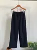 Calça Wide Leg Minimalista para Mulheres, Azul Escuro, Fluida, Emagrecimento, Calça Longa Casual Versátil, Jeans com Fleece de Liocel, Calça com Forro de Fleece