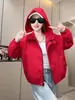 Chamarra Corta con Capucha de Color Sólido 26 para Mujer, Otoño, Corte Holgado con Cordón, Chaqueta Casual Versátil para Mujeres Menudas