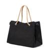 Bolsa feminina de linho para ombro, nova, de alta capacidade, cor sólida, moda casual, bolsa de compras portátil, best-seller transfronteiriço da Amazon