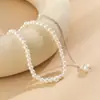 Joia Cruzada Europeia e Americana Simples e Sexy Colar com Franjas de Pérola Artificial Corrente de Corrente Corporal para Vestido de Noiva com Costas Grandes Expostas