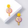 Europa y Estados Unidos moda color relieve transparente transfronterizo lindo graffiti helado acrílico aretes accesorios mujeres