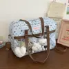 Bolsa de boneca estilo japonês fofa e doce com tema de estrelas 2026, bolsa de ombro, mochila escolar, bolsa versátil de nylon, design transparente de camada dupla