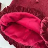 Vestido Chaleco Grueso Cálido con Forro de Terciopelo para Niñas con Cuello Grande y Adorno de Volantes, Nuevo Vestido de Princesa sin Mangas de Invierno