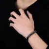 Pulsera de Piedra Copo de Nieve de Obsidiana Transfronteriza para Hombres, Pulsera de Piedra Mapa de Moda Transfronteriza para Mujeres, Joyería Versátil de Alta Gama