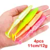 Isca Artificial para Pesca de Arremesso Transfronteiriça de Seção Dupla com Grande Cauda T para Peixe Mandarim, Isca Macia para Pesca Marinha, Isca Macia com Cauda T Bicolor