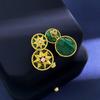 Aretes de Disco de Estrella Personalizado Redondo Doble Brújula Estrella Octagonal Estrella de Ocho Puntas Borde de Perlas Dos Métodos de Uso Aretes de Disco de Estrella