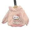 Suéter de Dibujos Animados para Niñas, Nuevo Estilo Otoño e Invierno con Orejas de Gato 3D, Suéter Rayado a la Moda y con Estilo para Niños Pequeños