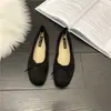 Mocasines planos para mujer, nuevo modelo de primavera 2026, punta cuadrada, zapatos de ballet con lazo, versátiles para primavera y otoño