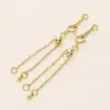 Accesorios de joyería DIY chapados en oro de 18k con retención de color, cierre de langosta ajustable, cadena de extensión, pieza de conexión, hebilla redonda, cadena de acabado para pulsera