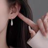 Oferta Especial Moda Europea y Americana Pendientes de Gota de Agua Mate con Acabado Cepillado de Alta Gama, Pendientes de Gota de Agua con Aguja de Plata