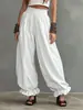 Pantalones de linterna de verano transfronterizos europeos y americanos, los más vendidos en Amazon, pantalones casuales de corte holgado con bajos rizados para mujer, al por mayor