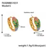 Pendientes de Zirconia Colorida en Forma de U Xinyixinxin Acero Inoxidable Chapado en Oro Real de 18 Quilates Forma de Serpiente Completamente Incrustados de Diamantes Lujo Accesible Moda Versátil