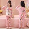 Sudeste Asiático 2025 Pijama Novo para Meninas Primavera e Outono Manga Longa Roupa de Casa para Bebês Meninos Verão