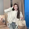 Diseño estilo coreano, cuello de corbata, chaqueta de corte holgado para mujer, nueva colección primavera/otoño 2026, adecuada para ropa de trabajo, y crea un efecto adelgazante