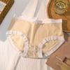Ropa interior cómoda de seda de hielo estilo japonés, calzoncillos ligeros y delgados para niña con lazo dulce, realce de cadera sin cadera, pantalones de cintura media
