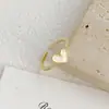 Anillo Minimalista con Forma de Corazón y Goteo de Aceite con Incrustaciones de Circonia, Anillo Abierto de Moda Asimétrico Vintage con Personalidad