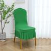Funda de Silla Elástica Universal Respaldo Taburete Asiento Tela Hotel Banquete Hogar Silla de Comedor Cojín Funda de Silla Falda Corta de Una Pieza