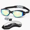 Gafas de natación para adultos con recubrimiento, gafas de natación de silicona integradas, HD, antivaho, con recubrimiento, gafas de natación transfronterizas de Amazon al por mayor