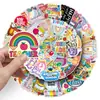 50 Adesivos de Grafite de Desenho Animado para o Início da Temporada Escolar, Caneca de Chá de Leite Criativa Personalizada, Adesivos para Desktop, Fones de Ouvido, Caderno, Guitarra
