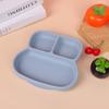 Novo Prato de Jantar de Silicone para Crianças Alimentação de Bebês Comida Complementar do Bebê Dividido Rosto Sorridente Silicone de Grau Alimentício Louça Cozida