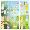 Pegatinas de Ventana Coloridas de Pascua al por Mayor Pegatinas de Ventana de Conejo Lindo de Dibujos Animados Decoración del Hogar para Fiesta de Pascua