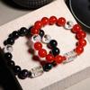 Nuevo Obsidiana Natural Ágata Roja Mascota Zodiacal Hombres y Mujeres Pulsera de Cuerda Tres en Seis Venta al Mayoreo