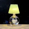 Bola de Cristal Tallada en 3D Transfronteriza Luz Nocturna Luminosa Lámpara de Mesa de Escritorio para Dormitorio Adornos Decorativos de Ambiente Regalo de Cumpleaños