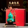 Ornamento de Cabaceira Cerâmica Esmaltada com Orquídea, Decoração de Alto Padrão Estilo Chinês Novo para Sala de Estar e Escritório, Presente de Inauguração para Líderes