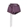 Pantalones Cortos Deportivos Juveniles para Mujer 2025 Primavera/Verano Nuevo Estilo Cintura Irregular Hueca Elástico Expuesto Versátil Casual