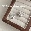 Estilo Coreano Design Simples e Fashionable Joias Estilo Ins Brincos de Coração Brilhantes de Prata Esterlina S925 Brincos Elegantes e Exquisitos para Mulheres
