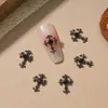 Accesorios para Uñas con Cruz de Encaje Retro Transfronterizos Decoraciones Oscuras para Uñas con Cruz de Metal y Pedrería Accesorios para Uñas