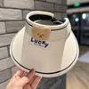 Gorra Visera para Niños y Niñas, Sombrero de Sol de Ala Ancha para Verano, Estilo Coreano Oso de Dibujos Animados Sombrero de Sol para Bebés y Niños Pequeños