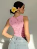 Nuevo Chaleco de Cuadros Ajustado Estilo Europeo y Americano para Mujer, Top Corto de Verano sin Mangas con un Diseño Elegante