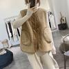 Casaco de lã de cordeiro feminino outono e inverno estilo coreano ao ar livre veludo cotelê vintage colete moda colete feminino europeu outono roupas femininas