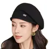 Boina de Tricô para Mulheres, À Prova de Frio, Outono e Inverno, Aba Larga, Versátil, Fashion, Quente, Estilosa, Chapéu de Lã, Caído, Estilo Coreano