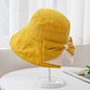 Sombrero de pescador coreano de dos colores con lazo trasero dividido, Duolan Shake Tone, parte superior plana, ala grande, protector solar para mujer
