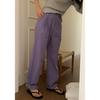 Pantalones Casuales de Pierna Ancha Morado Huangluan para Mujer Primavera 2025 Cintura Alta Sueltos Slim Rectos Pantalones Barrido de Piso 131Kz8562