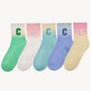 Calcetines Deportivos Degradados Letra C Estilo Coreano para Mujer Primavera y Verano Ins Modernos Populares en Internet Estilo Japonés para Pareja Otoño e Invierno Calcetines Medianos