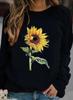 Tienda independiente de comercio exterior transfronterizo shopify Amazon suéter top para mujer con estampado de girasol