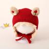 Sombrero lindo para bebé de otoño e invierno, súper lindo, conejito de amor, gorro de punto para niños de 2 a 4 años, gorro cálido con protección para las orejas