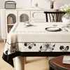 Toalha de mesa vintage estilo francês, impermeável e resistente a óleo, lavável, toalha de mesa retangular, estilo meados do século, luxo leve, toalha de mesa para sala de jantar com ambiente de alta qualidade
