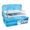 Caja de herramientas multifuncional de plástico de tres capas, para guardar arte, útiles escolares, cosméticos, herramientas y decoración de uñas.