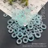 Anillos de Correr de Jade, Anillos Redondos de Agujero Grande Verde Ba Shan, Cuentas de Ábaco en Forma de Rosquilla, Cuentas Espaciadoras, Accesorios para Joyería, Materiales para Manualidades al por Mayor