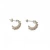 Pendientes de plata de ley S925 con diseño de nicho y perla Swarlow con gancho y giro, estilo Ins de Corea del Sur