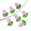Pó para gelatina gradiente vidro pétalas de tulipa material com contas pulseira brincos feitos à mão acessórios de joia grampo de cabelo