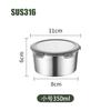 Tazón de Acero Inoxidable para Conservar Frescura Doméstico Grado Alimenticio Almacenamiento en Refrigerador Caja para Conservar Frescura con Tapa Cocina Redondo Caja para Llenar Material de Alimentos