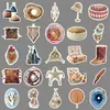 50 Piezas de Pegatinas Estilo Boho Ins Retro, Tejido Realista Creativo, Graffiti Fresco, Pegatinas para Papelería de Auriculares